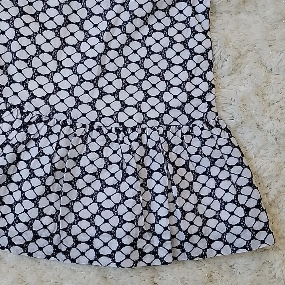Janie AND JACK 2-PIECE NAVY BLUE & WHITE EYELET SUNDRESS, SIZE 12-18 MONTH - NEW